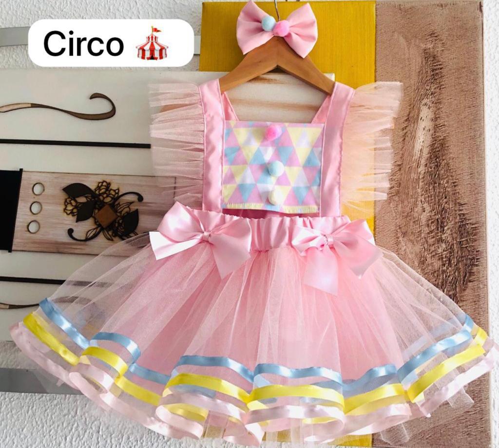 Vestido Temático de Tule Circo - Menina