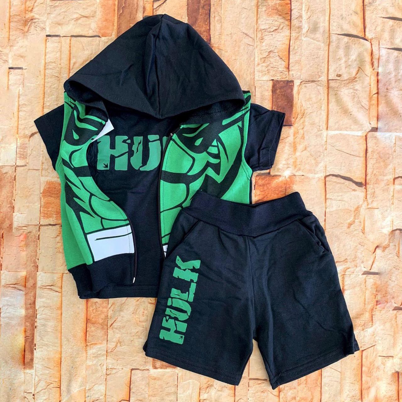 Conjunto Moletinho Infantil Menino 3 Peças com Capuz - Jaqueta, Camiseta e Bermuda