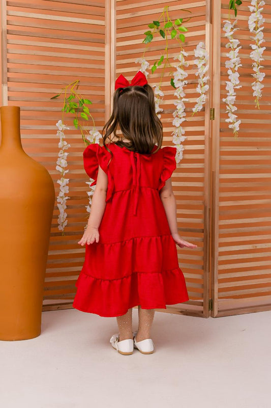 Vestido Linho - Menina - Coleção Família