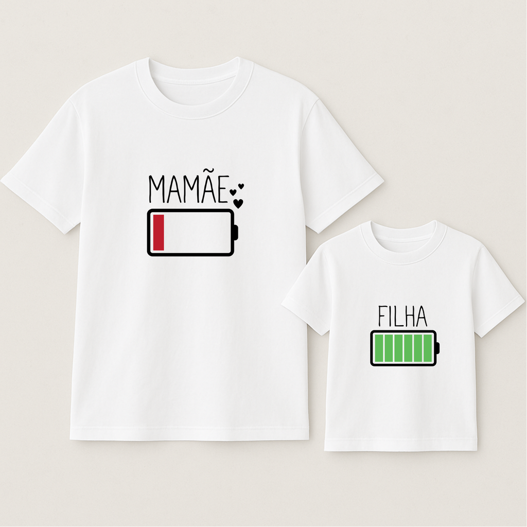 KIT 2 Camisas Mãe e filho(a) - Adulto e infantil
