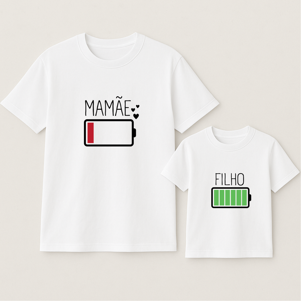 KIT 2 Camisas Mãe e filho(a) - Adulto e infantil