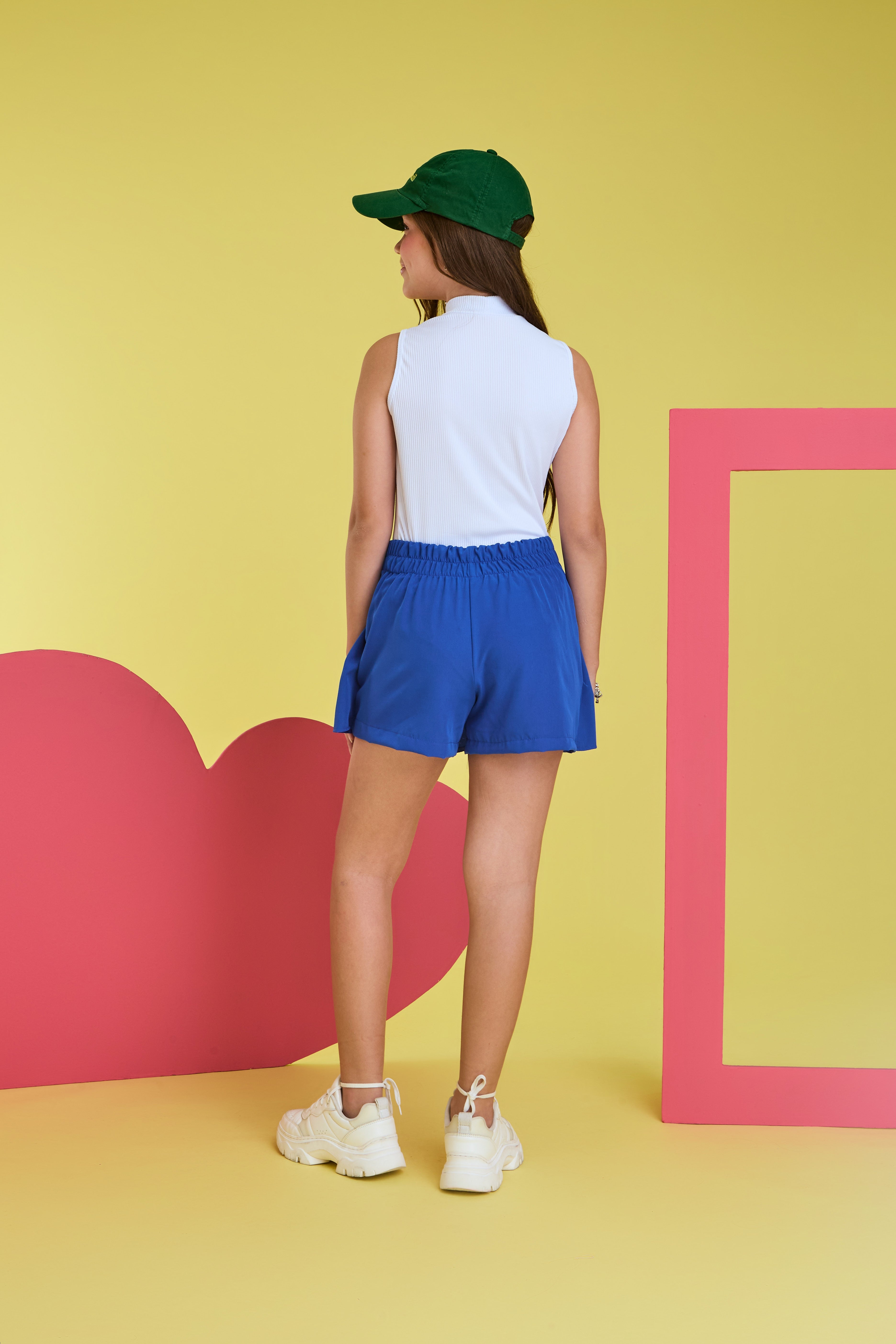 Conjunto Brasil de Short-saia AZUL - Menina