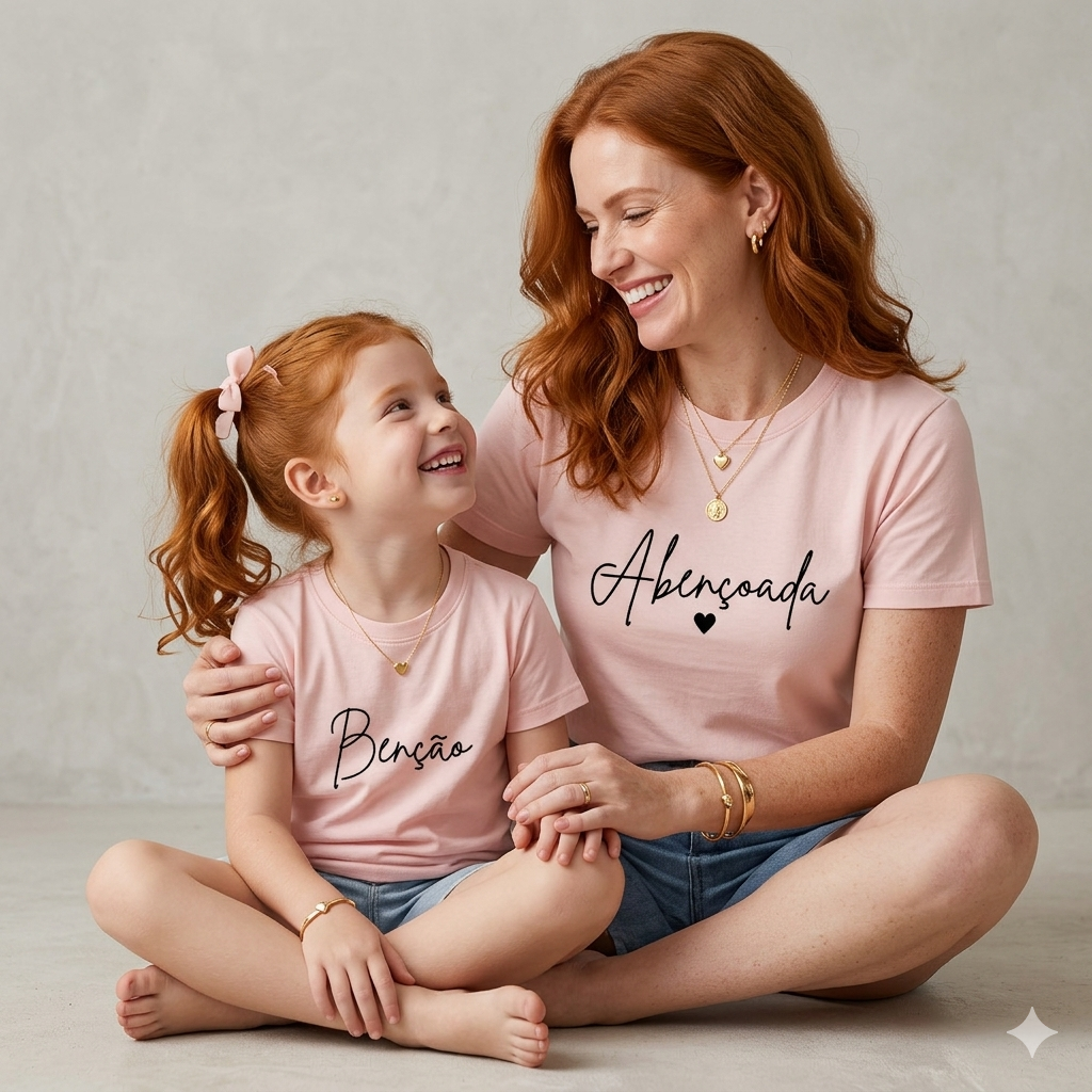 KIT 2 Camisas Mãe e filho(a) - Adulto e infantil