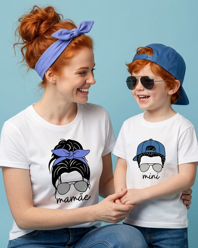 KIT 2 Camisas Mãe e filho(a) - Adulto e infantil