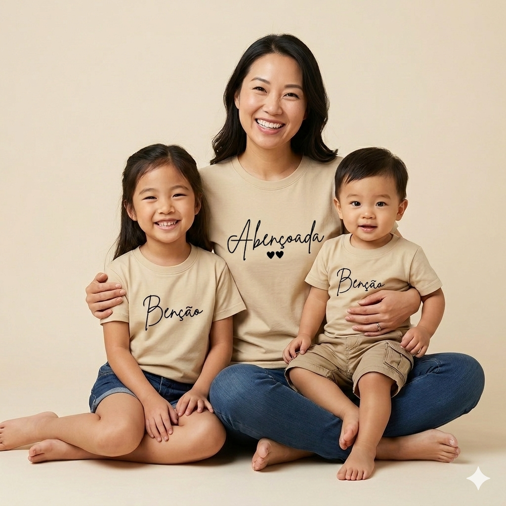 KIT 2 Camisas Mãe e filho(a) - Adulto e infantil