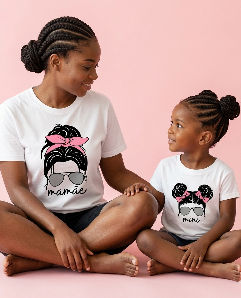 KIT 2 Camisas Mãe e filho(a) - Adulto e infantil