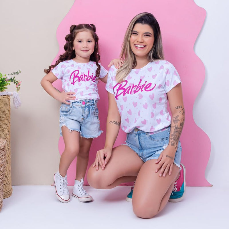 Camisas Barbie KIT Mãe e Filha