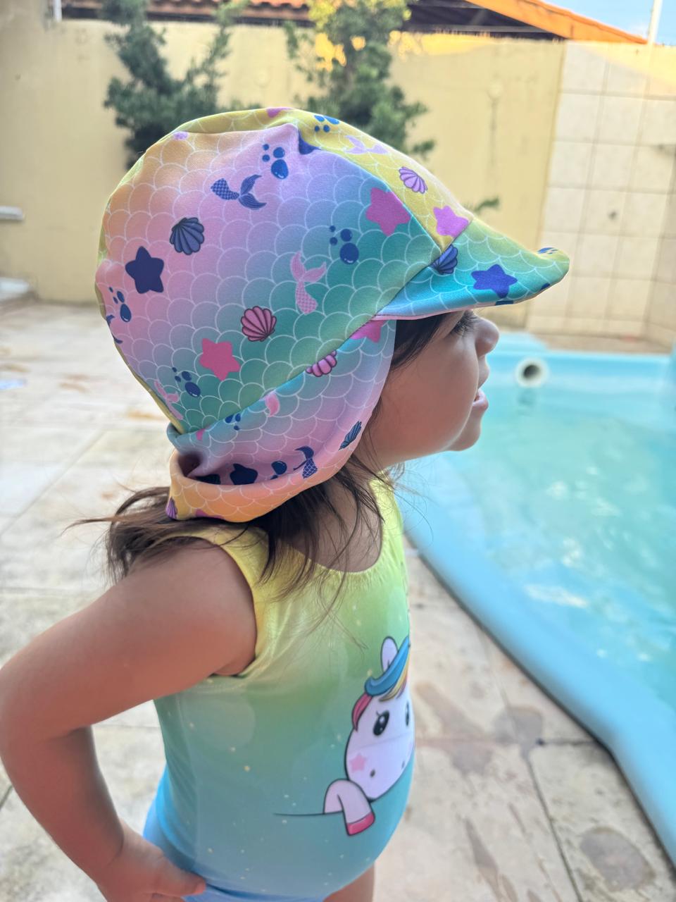 Chapéu Estampado para Banho PROTEÇÃO UV FPS50 Divertidos para Crianças