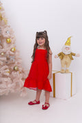 Vestido Natal Coração Pontilhado - Menina