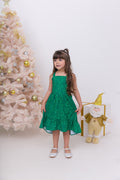 Vestido Natal Coração Pontilhado - Menina