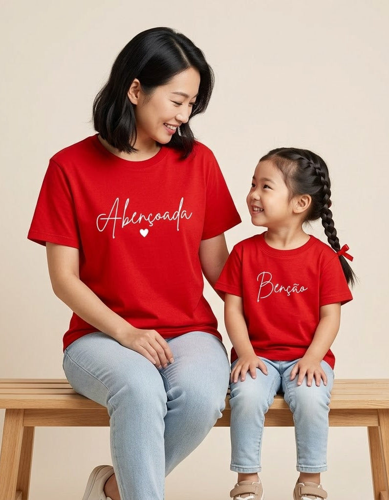 KIT 2 Camisas Mãe e filho(a) - Adulto e infantil
