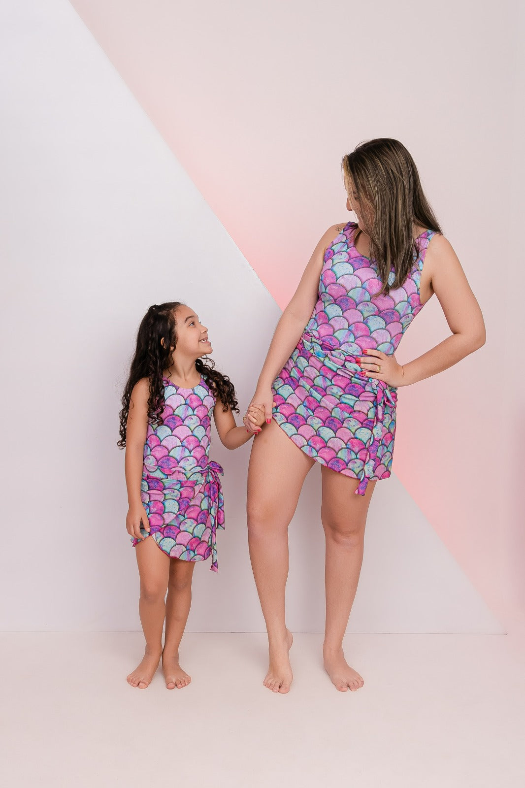 Mãe e filha Cangas/Pareô estampado feminino KIT