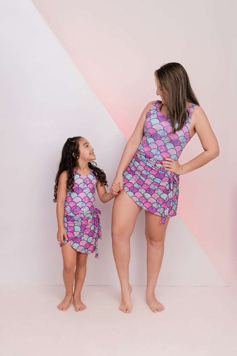 Body INDIVIDUAL com CANGA/PAREÔ suplex adulto ou infantil - Feminino