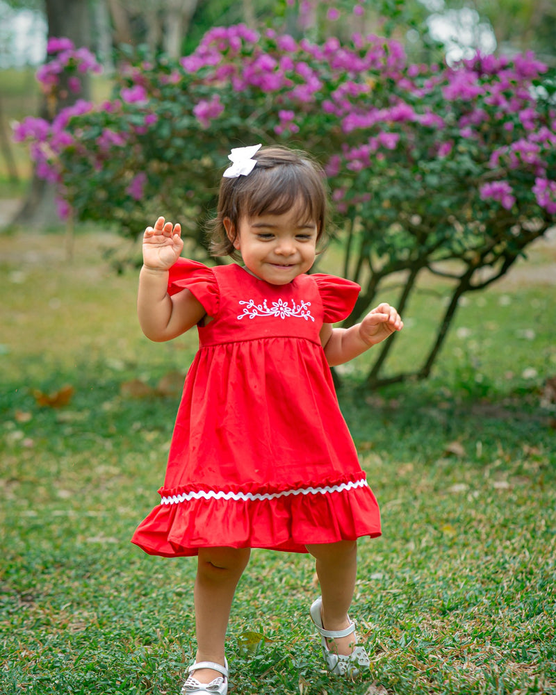 Vestido Bella c/ calcinha Menina Vermelho