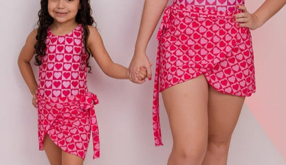 Mãe e filha Cangas/Pareô estampado feminino KIT