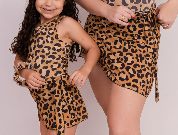 Mãe e filha Cangas/Pareô estampado feminino KIT