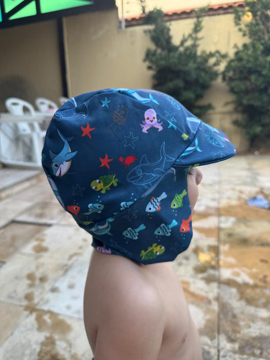 Chapéu Estampado para Banho PROTEÇÃO UV FPS50 Divertidos para Crianças