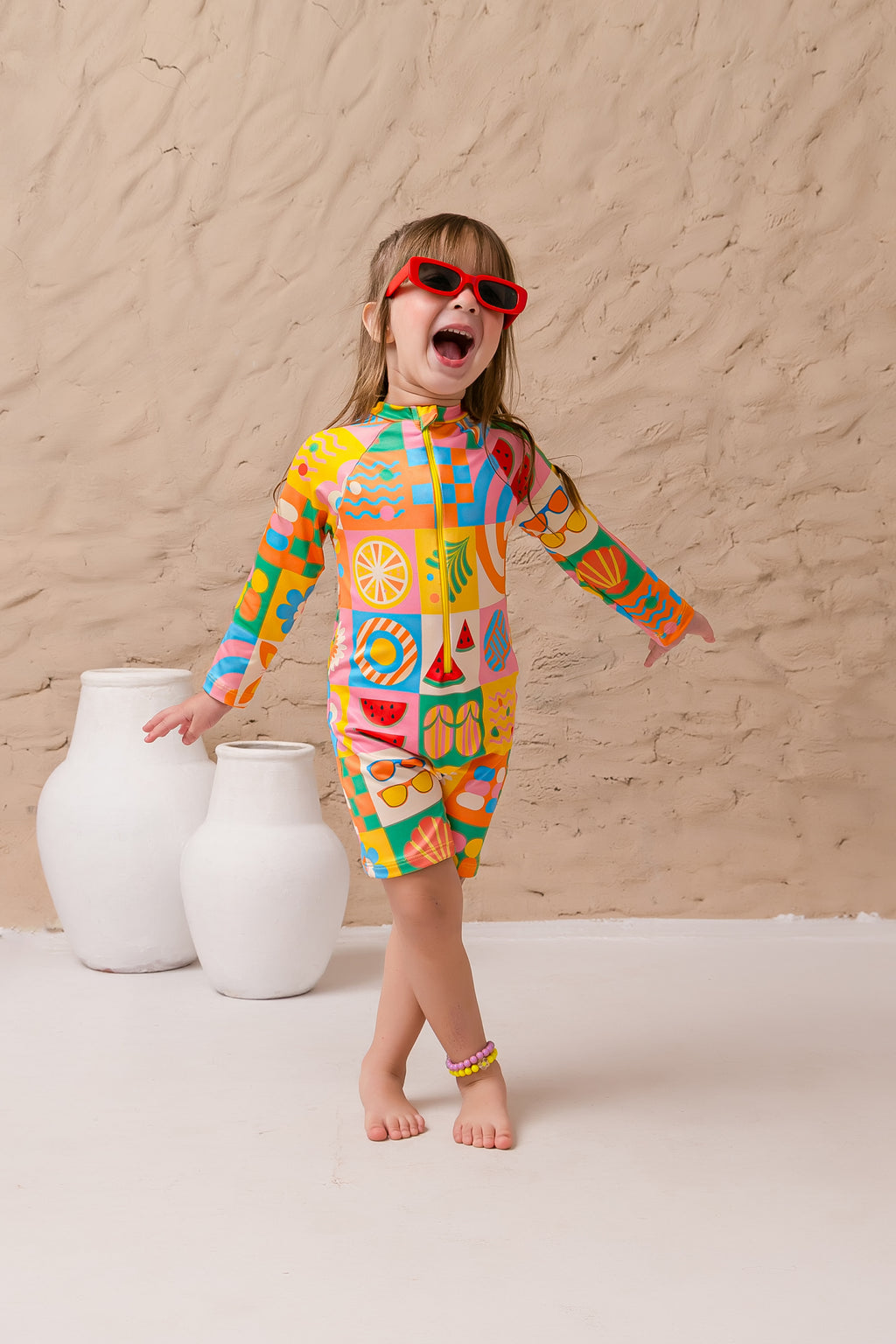 Macaquinho UV FPS50 Para banho Infantil - Menina