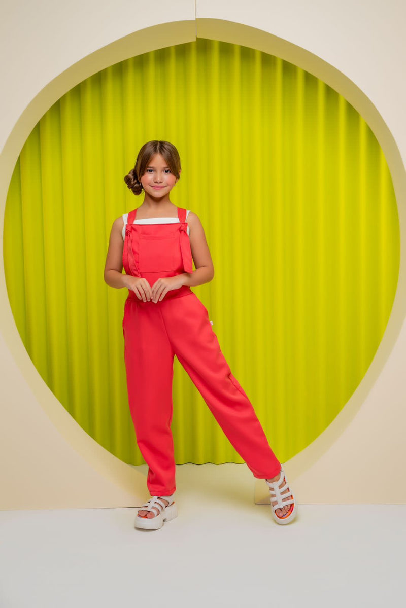 Conjunto Macação + Cropped Menina
