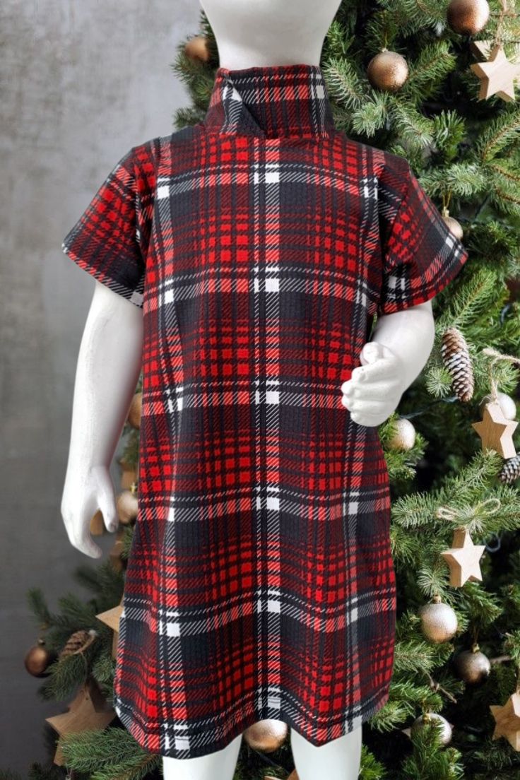Vestido Xadrez Gola Alta Menina