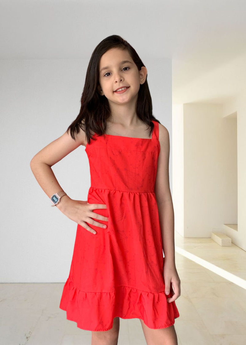 Vestido Vermelho Corações Menina