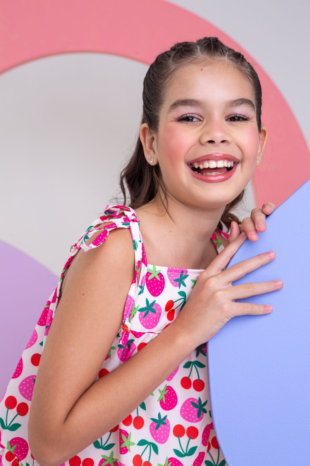 Vestido Infantil Morangos Menina