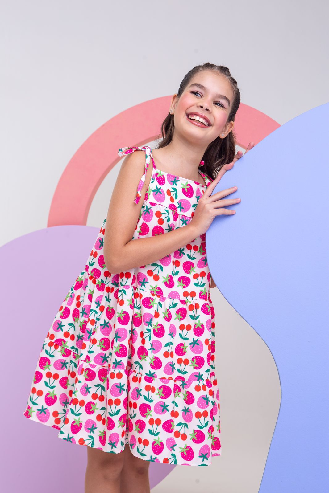 Vestido Infantil Morangos Menina