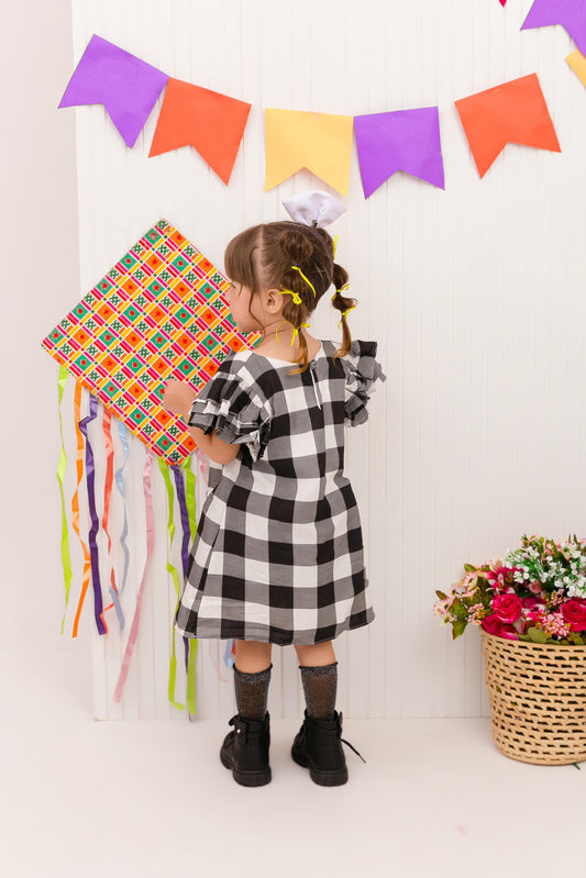 Vestido Trapézio Xadrez - Menina