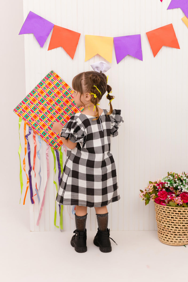 Vestido Trapézio Xadrez - Menina