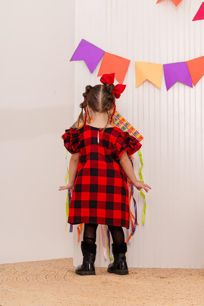 Vestido Trapézio Xadrez - Menina
