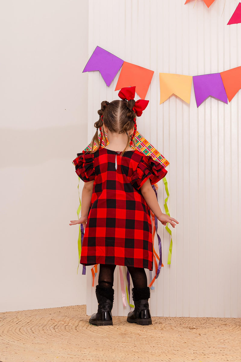 Vestido Trapézio Xadrez - Menina