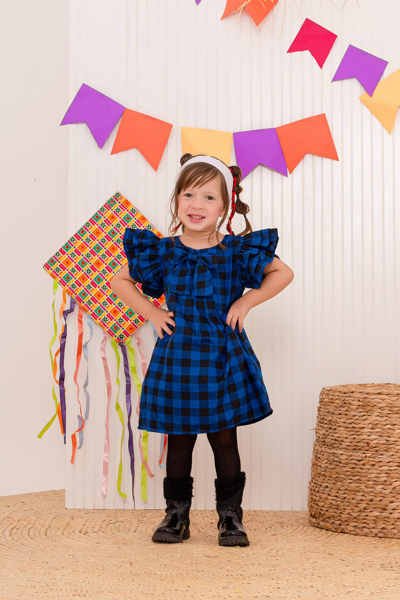 Vestido Trapézio Xadrez - Menina