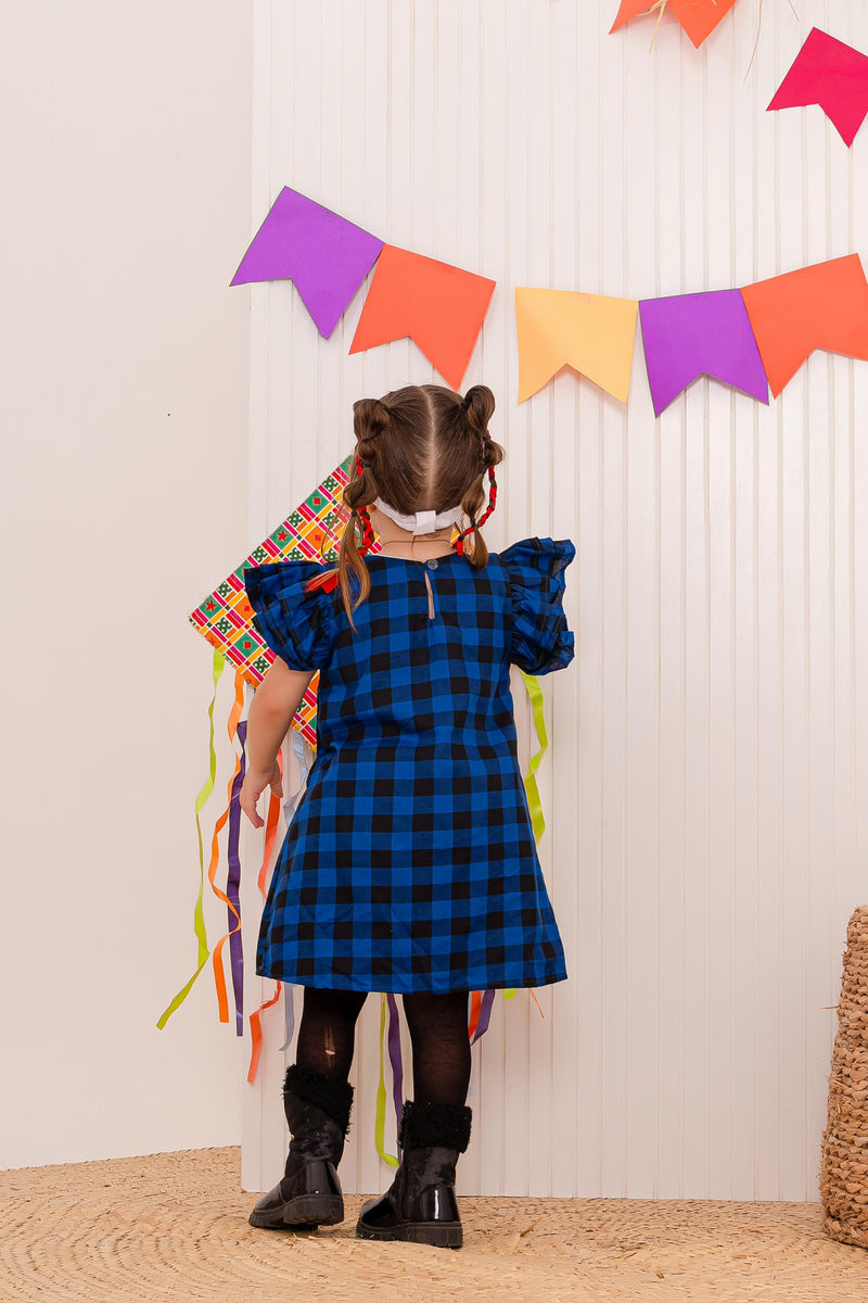 Vestido Trapézio Xadrez - Menina