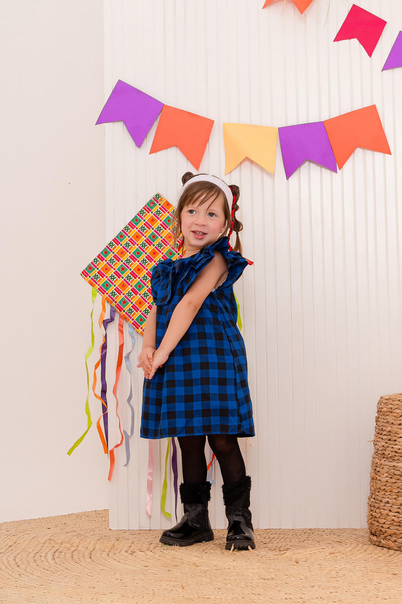 Vestido Trapézio Xadrez - Menina