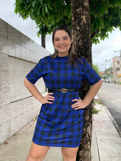 Vestido Xadrez Sued - Adulto