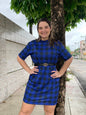 Vestido Xadrez Sued - Adulto