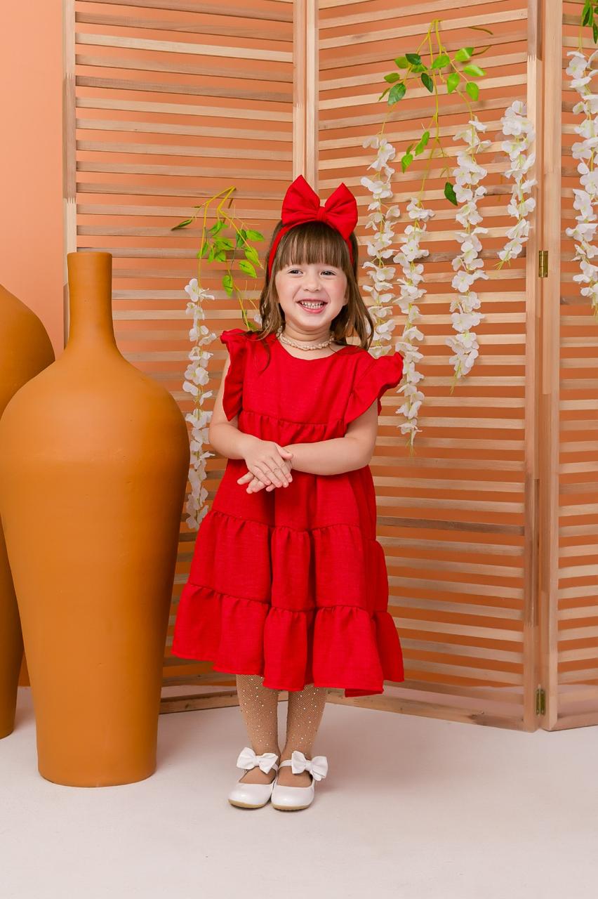 Vestido Linho - Menina - Coleção Família