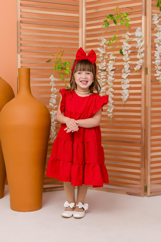 Vestido Linho - Menina - Coleção Família