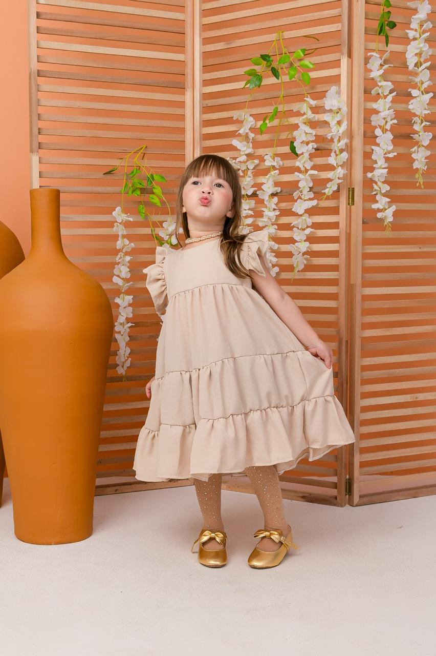 Vestido Linho - Menina - Coleção Família