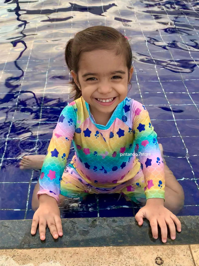 Macaquinho UV FPS50 Para banho Infantil - Menina