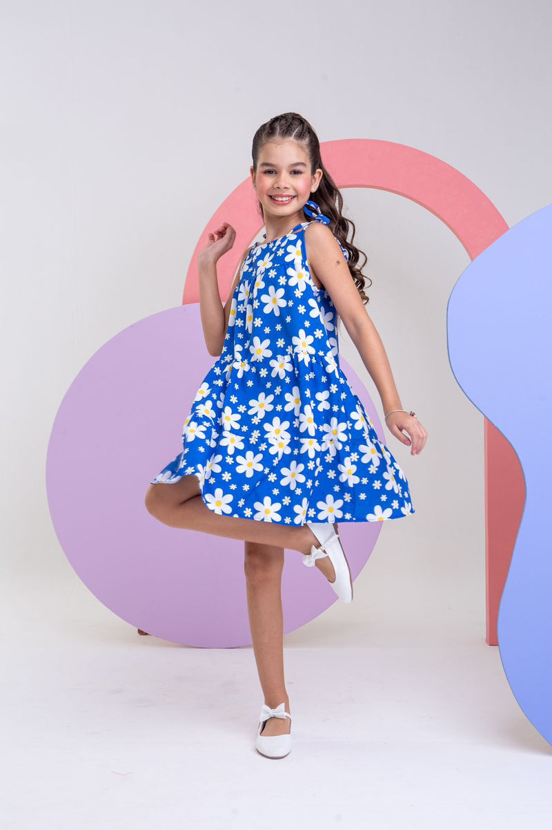 Vestido Infantil Margaridas Menina