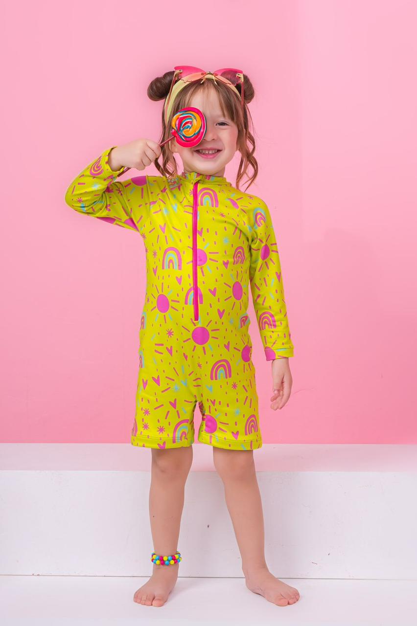 Macaquinho UV FPS50 Para banho Infantil - Menina