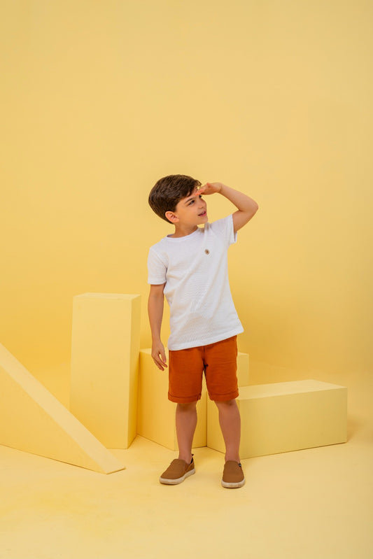 NOVO Conjunto Casual de Camisa e Bermuda - Menino