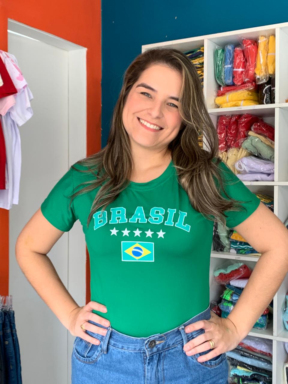 Camisa Brasil Suede - Feminino