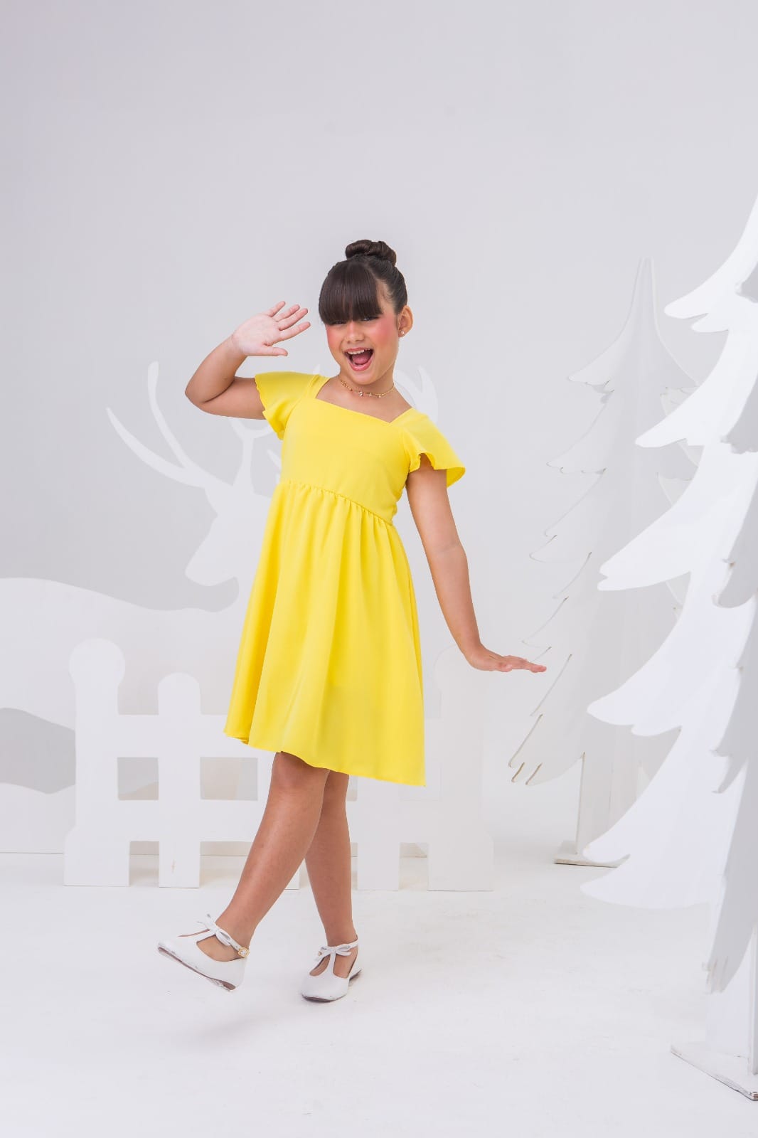 Vestido Infantil Festa Amarelo