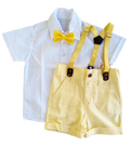 Batizado - Conjunto branco com amarelo