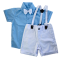 Batizado - Conjunto Azul com branco