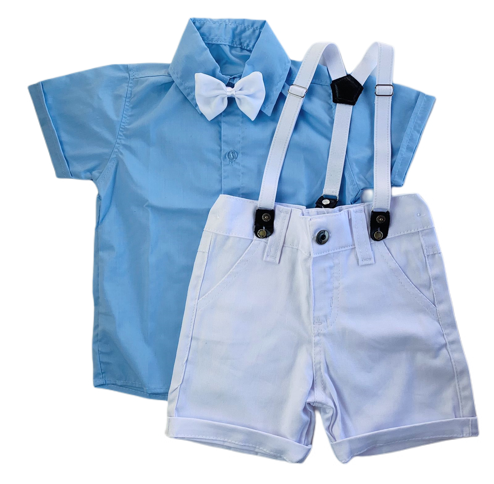 Batizado - Conjunto Azul com branco