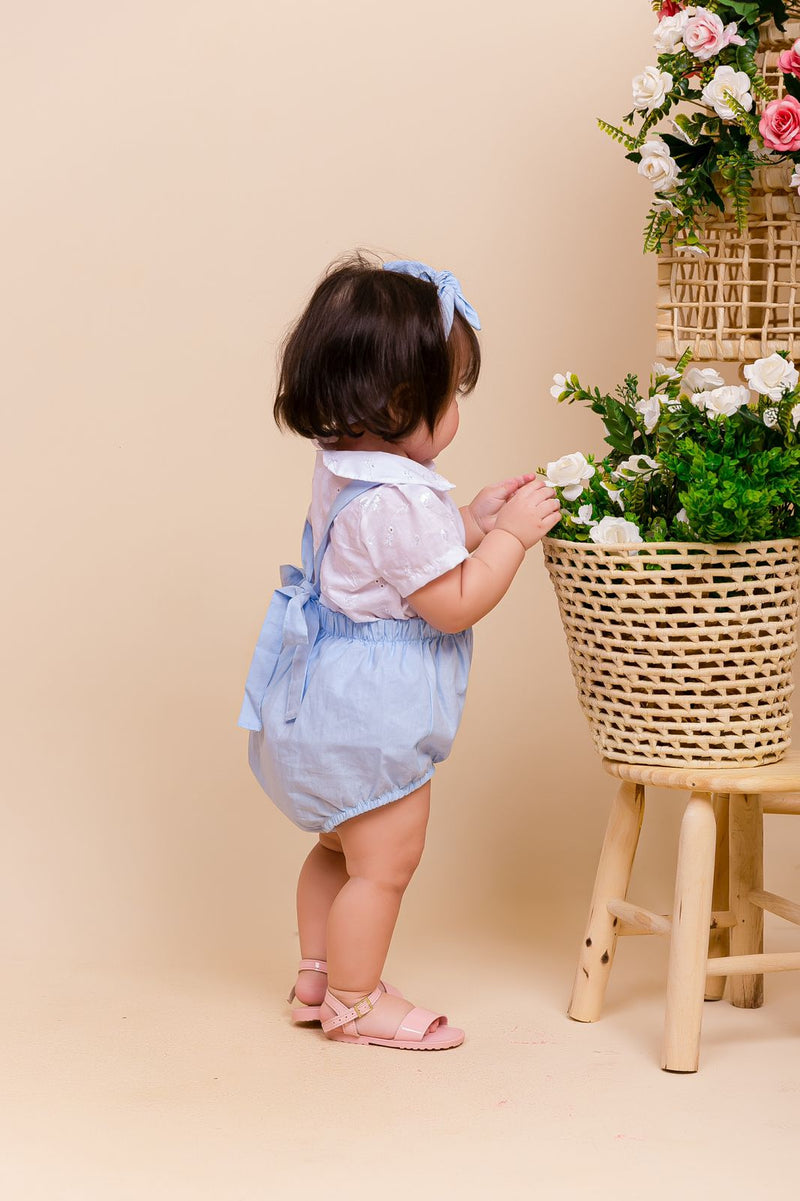 Conjunto Salopete Azul Menina