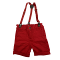Bermuda com Suspensório - Vermelho